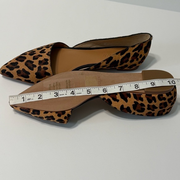 J. Crew Calf Fur Leather Flats Shoes Women’s 7.5 Pointed Toe Animal Print - Picture 14 of 15